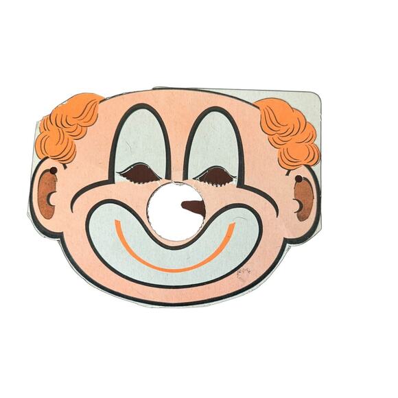 Paper Clown Masks (2) VTG Dress Up Halloween Spooky Season Circus READ NOTE - Picture 4 of 7